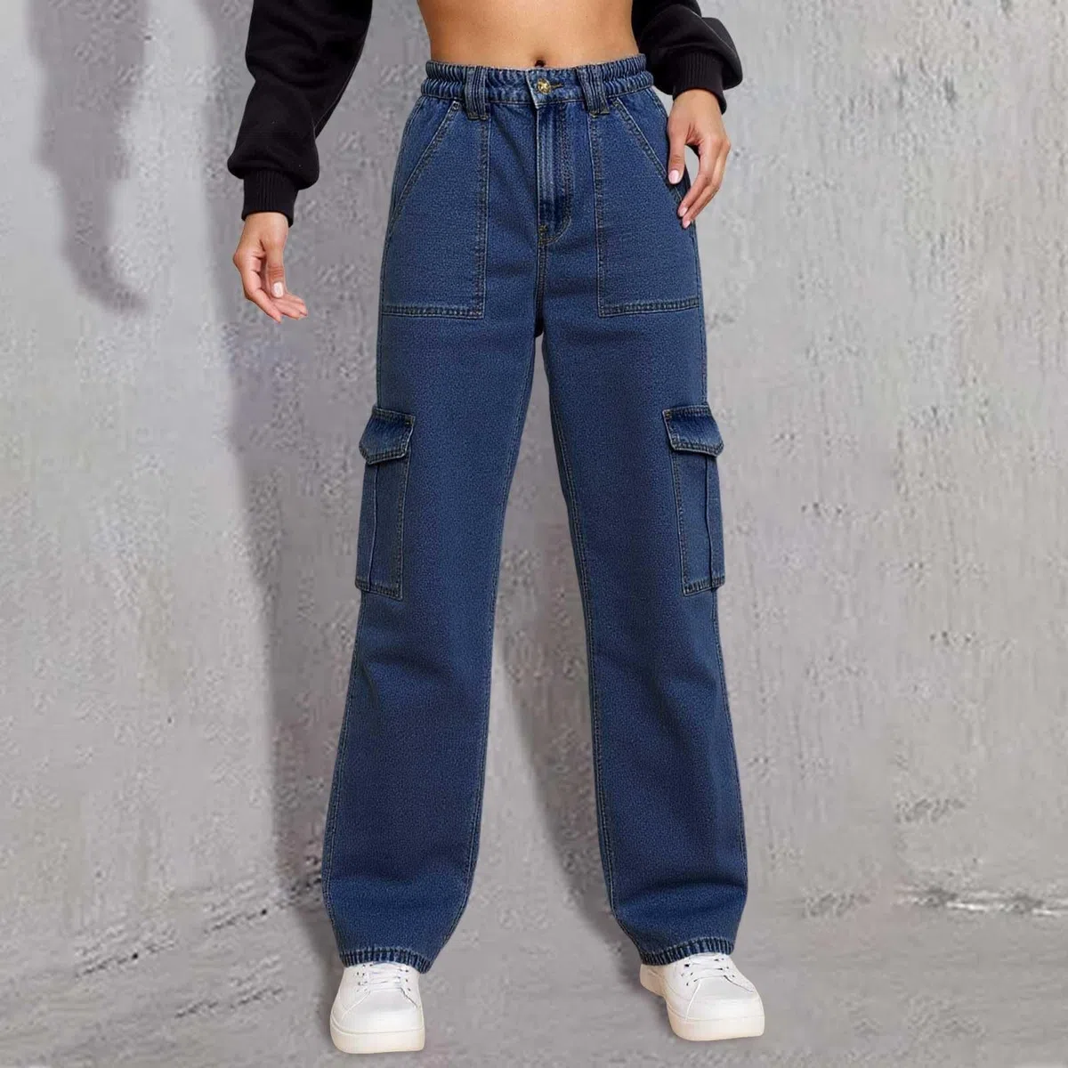 Pantalones De Verano Mujer Anchos, Pantalones Vaqueros Mujer Deportivos, Cargo Rectos Cintura Alta Y Pierna Ancha Ideales Ropa Informal Fiesta Y Club con Cremallera Pantalon Pantalón Deportivo
