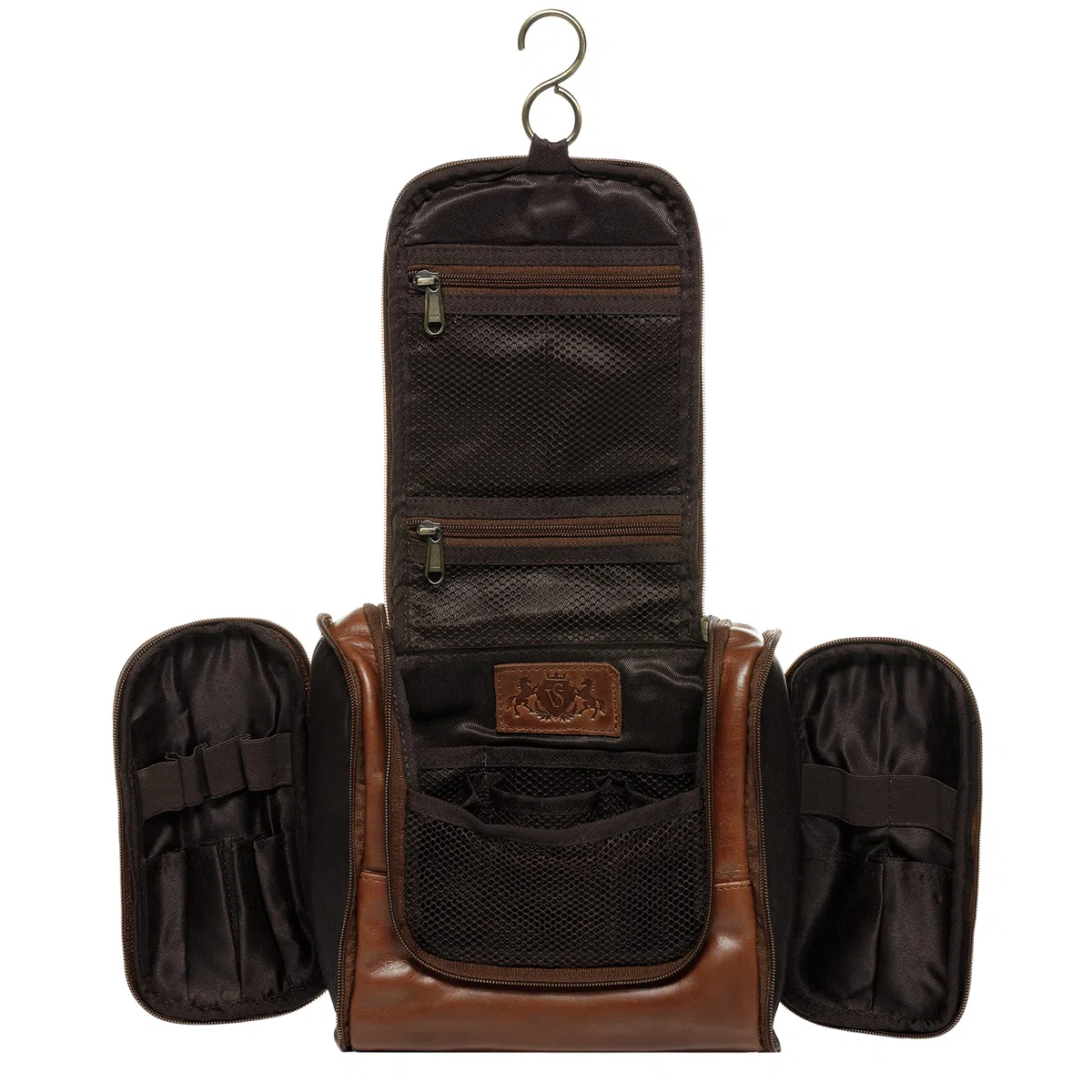 SID & VAIN Neceser Hombre Grande Cuero I Neceseres de Viaje I Bolsa de Aseo Dexter marrón Hecho a Mano