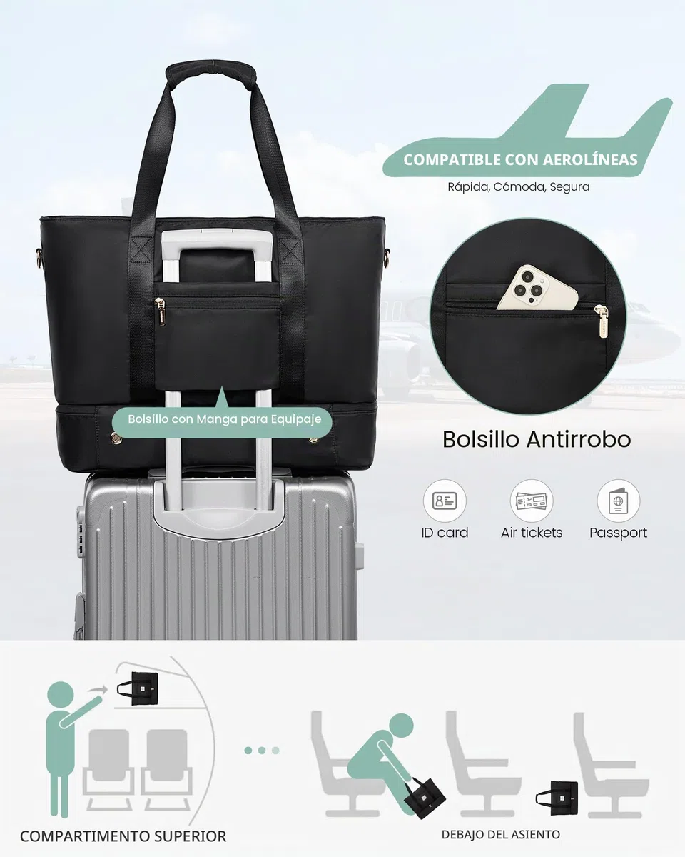 LOVEVOOK Grandes Bolsa de Viaje Mujer, Bolso Maternidad Hospital Travel Bag | Bolso Viaje Fin de Semana Bolsa de Mano Equipaje, Impermeable Macuto Viaje Bolsas Deporte Gimnasio Mochila Gym