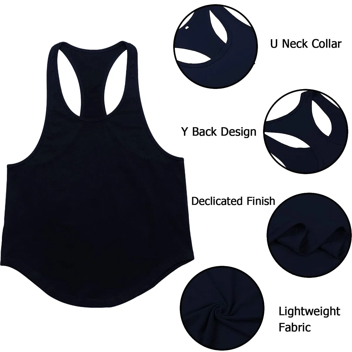 Babioboa Camisetas sin Mangas para Hombre, 3 Unidades, para Gimnasio, Entrenamiento, Espalda en Y, musculación, Culturismo