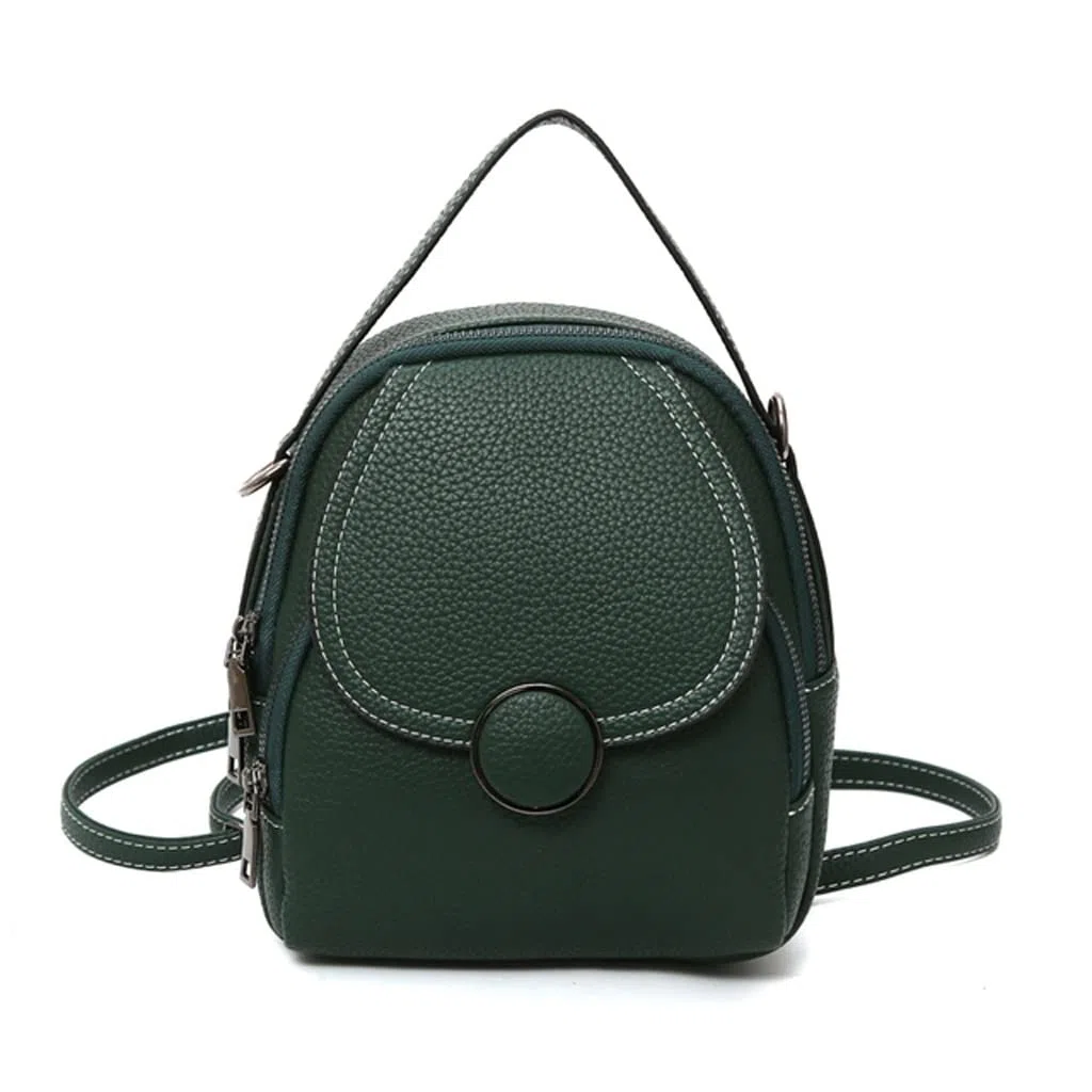 Mochila de Cuero for Mujer, minimochila pequeña multifunción de Tacto Suave, Bolso de Hombro for Mujer, Monedero for Chica (Color : Green, Size : 20 * 23cm)