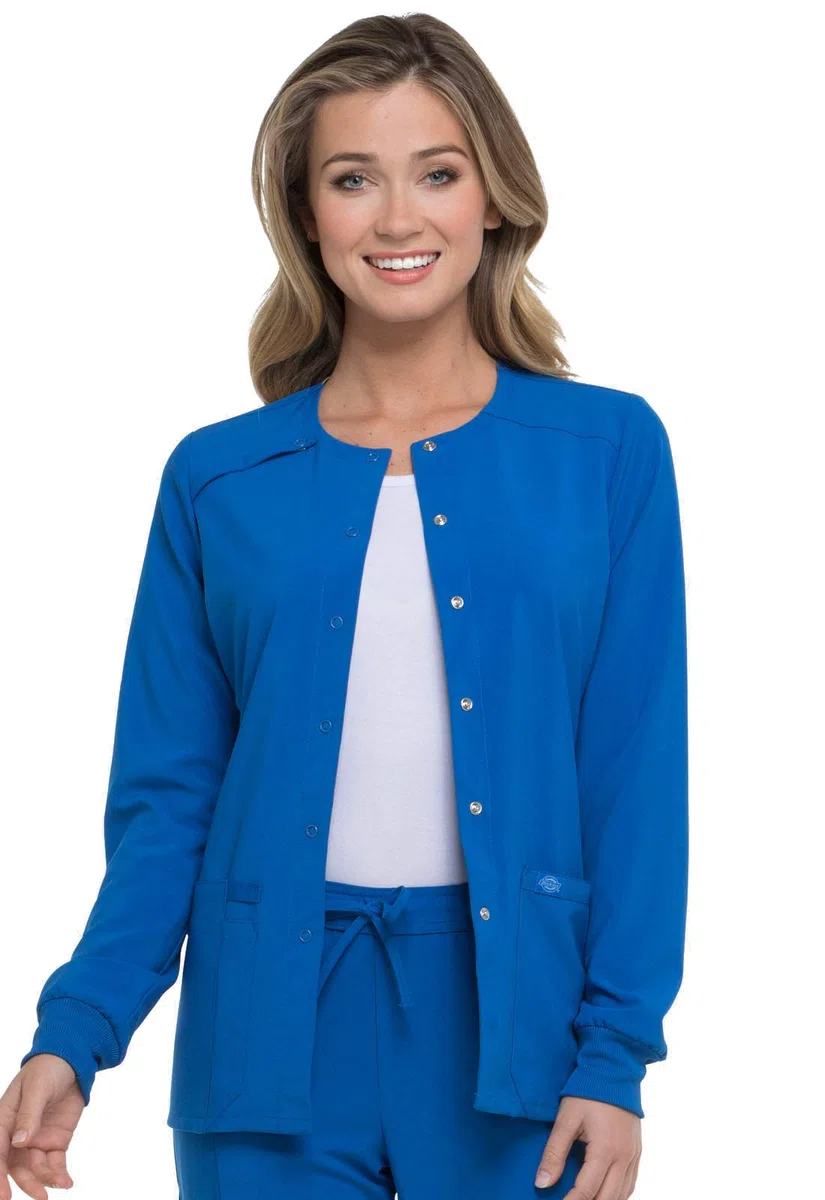 Dickies DK305 - Chaquetas quirúrgicas para mujer, chaqueta de calentamiento frontal con 2 bolsillos