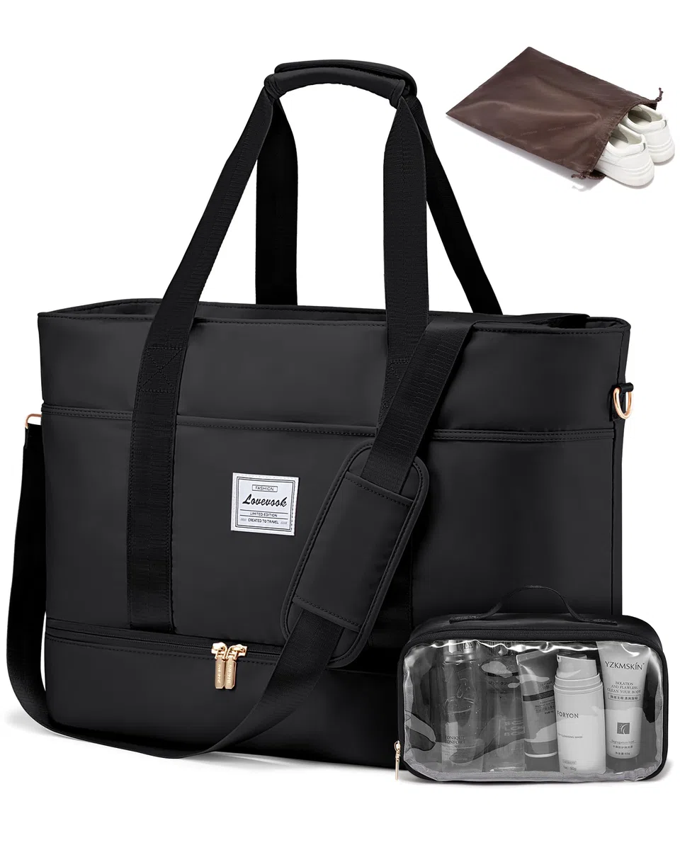 LOVEVOOK Grandes Bolsa de Viaje Mujer, Bolso Maternidad Hospital Travel Bag | Bolso Viaje Fin de Semana Bolsa de Mano Equipaje, Impermeable Macuto Viaje Bolsas Deporte Gimnasio Mochila Gym