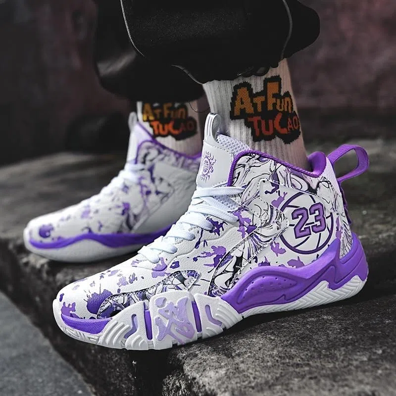 Zapatillas de Baloncesto Alto Unisex Acolchadas, Entrenamiento Casual