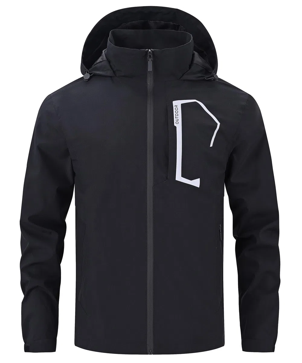 Huayuzh Chaquetas impermeables para hombre, chaqueta ligera para exteriores, cortavientos, de secado rápido, para ciclismo, camping, senderismo