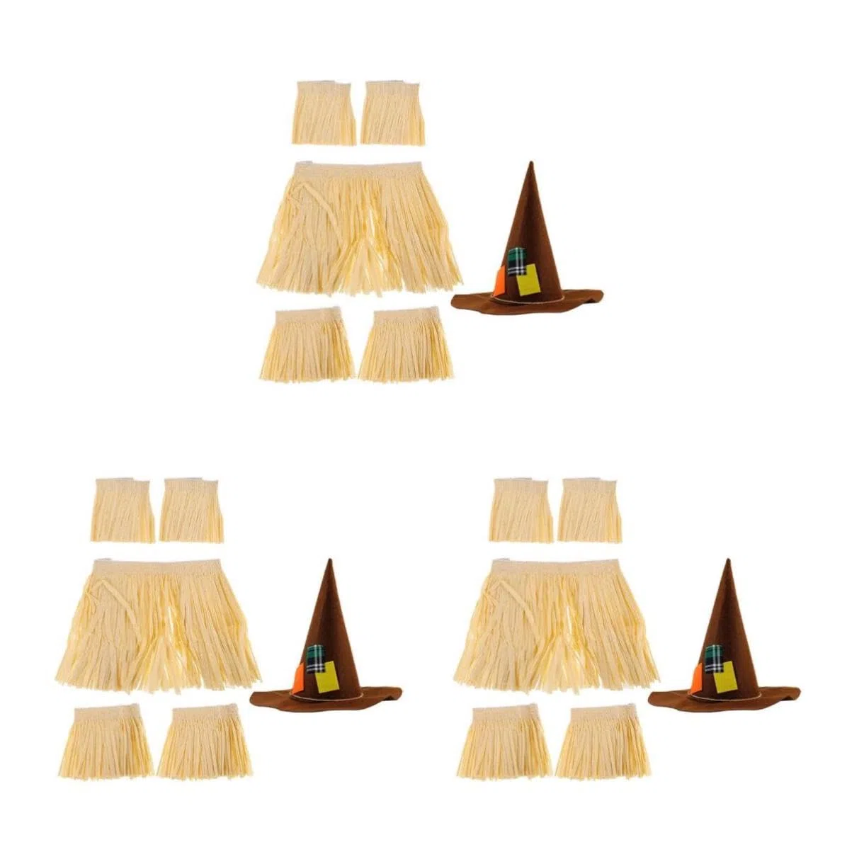 SOLUSTRE 3 Juegos Conjunto de Falda Hula Hawaiana de Rafia para Celebracion Verano Accesorios para Fiesta y Decoración Temática de Verano en Jardín