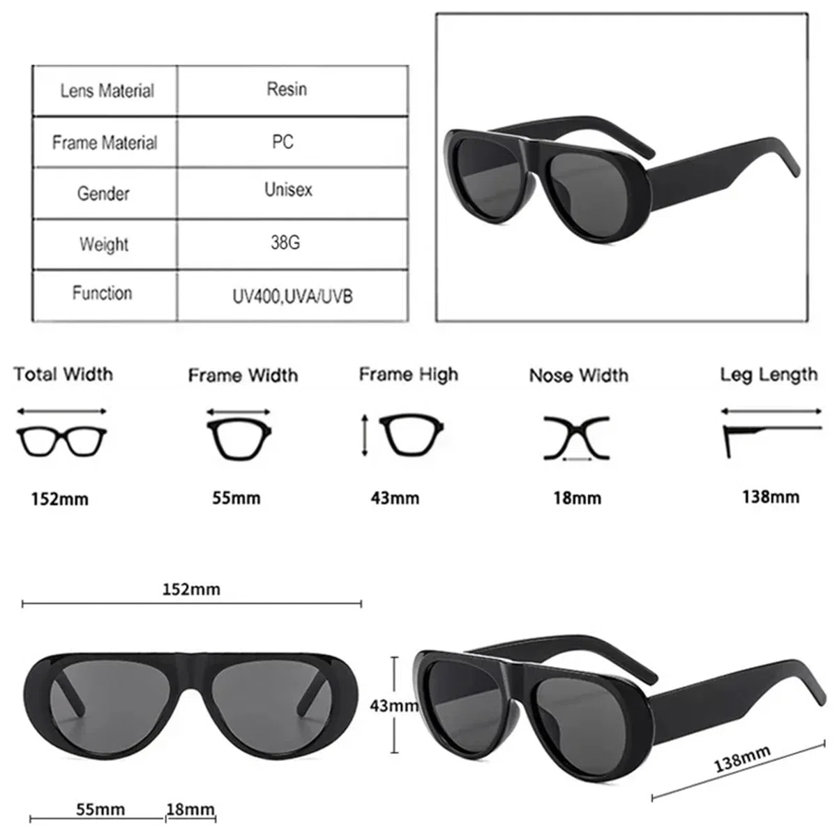 Gafas de sol ovaladas para mujeres y hombres, marcos de plástico coloridos, protección UV400 de gran tamaño, gafas para exteriores