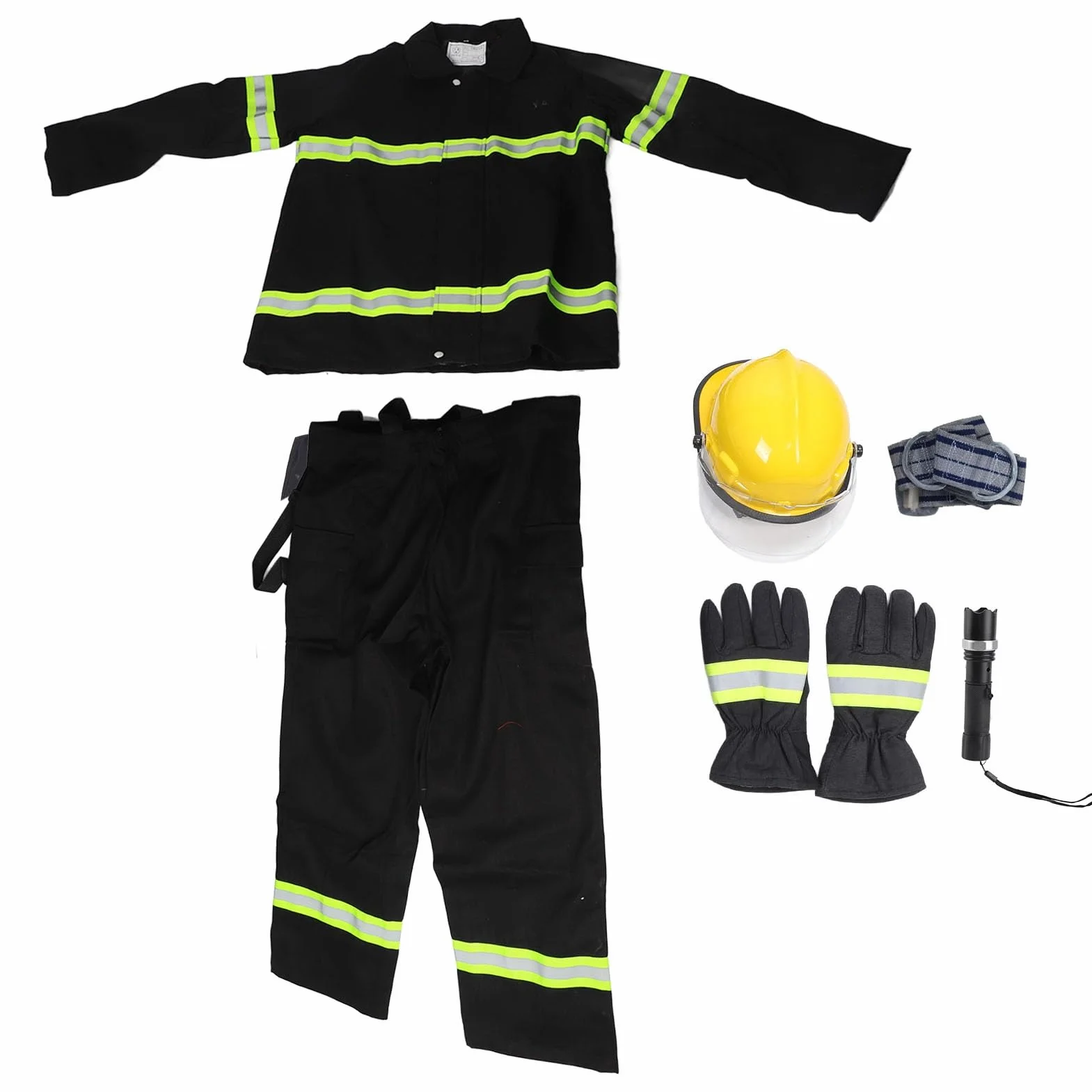 Topiky Conjunto de Ropa de Trabajo Ignífuga de 5 Piezas con Cinta Reflectante Ropa de Seguridad de Alta Visibilidad Traje de Aislamiento Térmico Azul Marino Equipo Industrial Resistente Al Fuego para