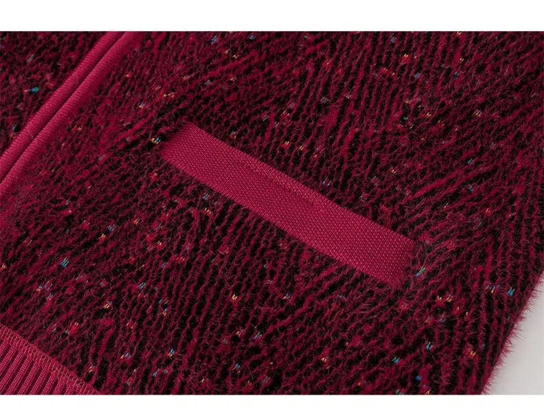 Cárdigans de Punto para Mujeres de Mediana Edad Y Mayores Cárdigans con Cremallera Completa Y Forro Polar Sudaderas A Rayas Abrigos de Invierno Chaquetas de Punto Gruesas de Sherpa para Uso Diario.