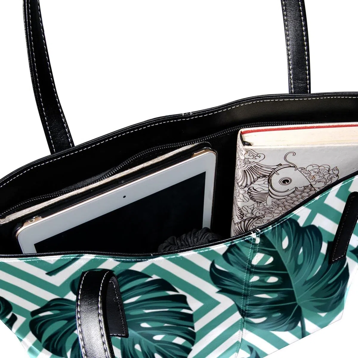 Bolso de hombro ligero casual para la escuela, bolso de mano para profesores, bolso de mano con patrón de hojas tropicales, diseño geométrico, Varios colores