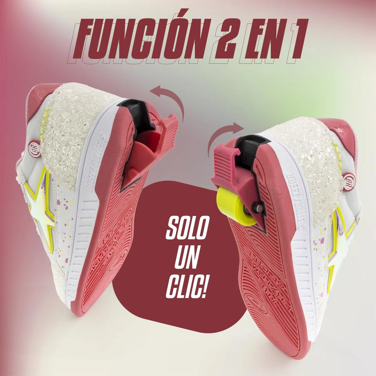 BREEZY ROLLERS Zapatos con ruedas para niños I Zapatillas de patinaje para niños I Desde zapatos de calle para niños hasta patines en pocos segundos. Sistema de clic patentado. Zapatillas con ruedas