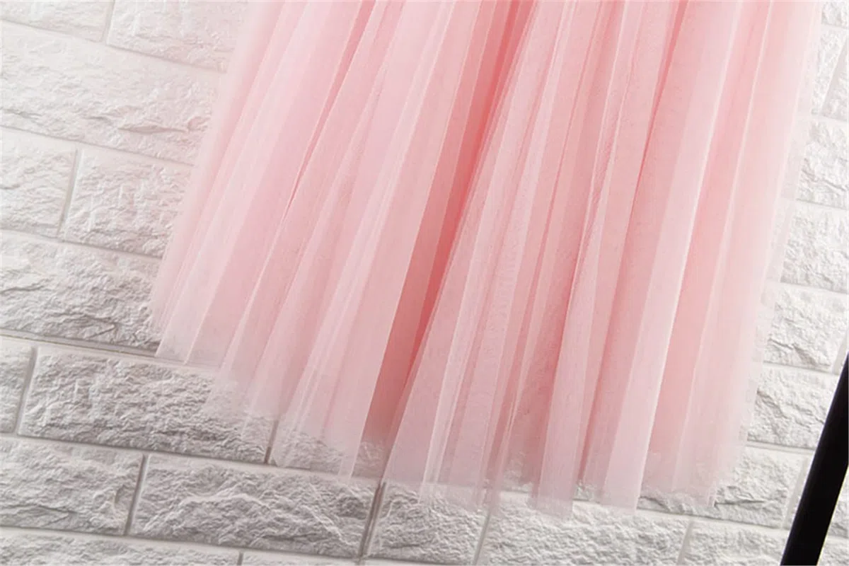SePkus Faldas de Tul de 4 Capas Falda de Tul para Mujer Falda Midi Plisada de Cintura Alta elástica (Borgoña Talla única)