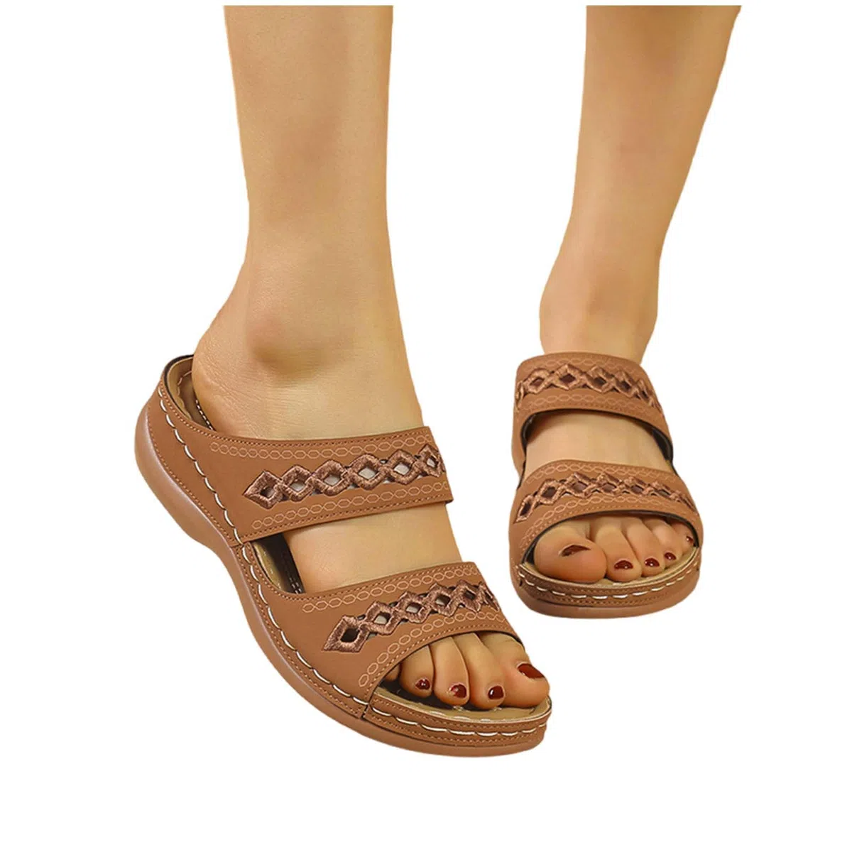 Sandalias de mujer Schiava bajas - Zapatillas de verano perforadas a la
