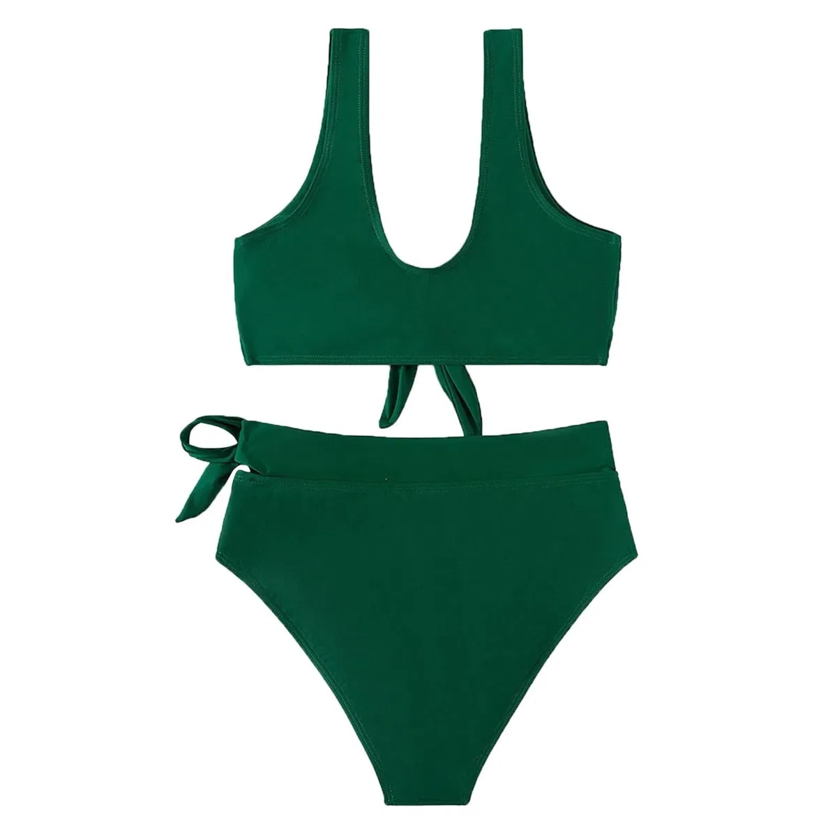 Bikini Mujer Conjunto Traje de baño de Verano for Mujer, Traje de baño de Playa, Bikini de Cintura Alta Unicolor, Traje de baño de Pecho Grande y Ajuste cómodo(S)