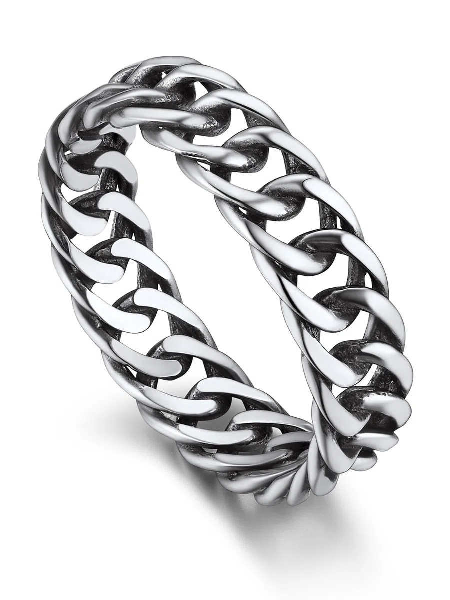 Bandmax Anillo Plata Cadenas de Mujeres Anillo Dedos Compromiso Boda Talla 52mm - 69mm