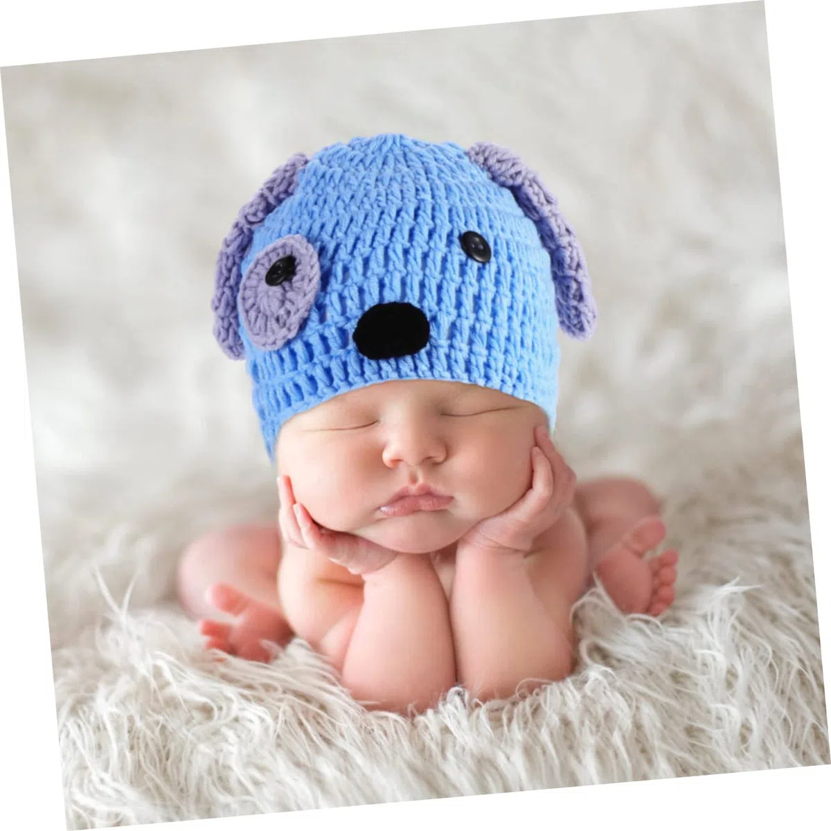 Gatuida Conjunto Ropa Tejida Mano Para Fotografía De Bebés De Accesorios De Modelado De Sombrero Pantalones Cortos Azul