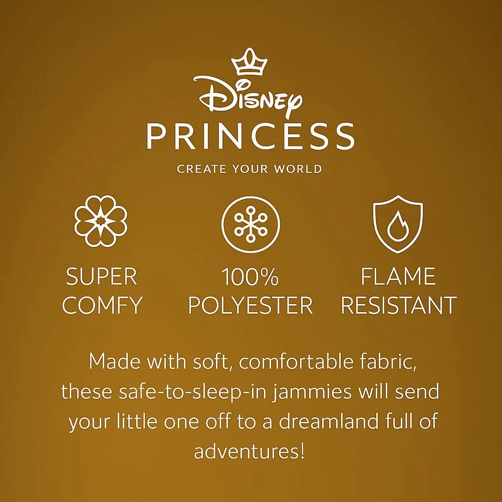 Disney Girls' Big Princess Fantasy Nightgown, Belle Shines 3, 8