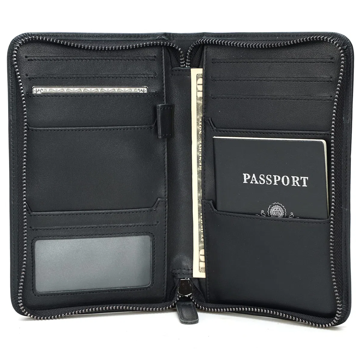 Polare - Funda de piel para pasaporte (4 pasaportes y 4 pasaportes)