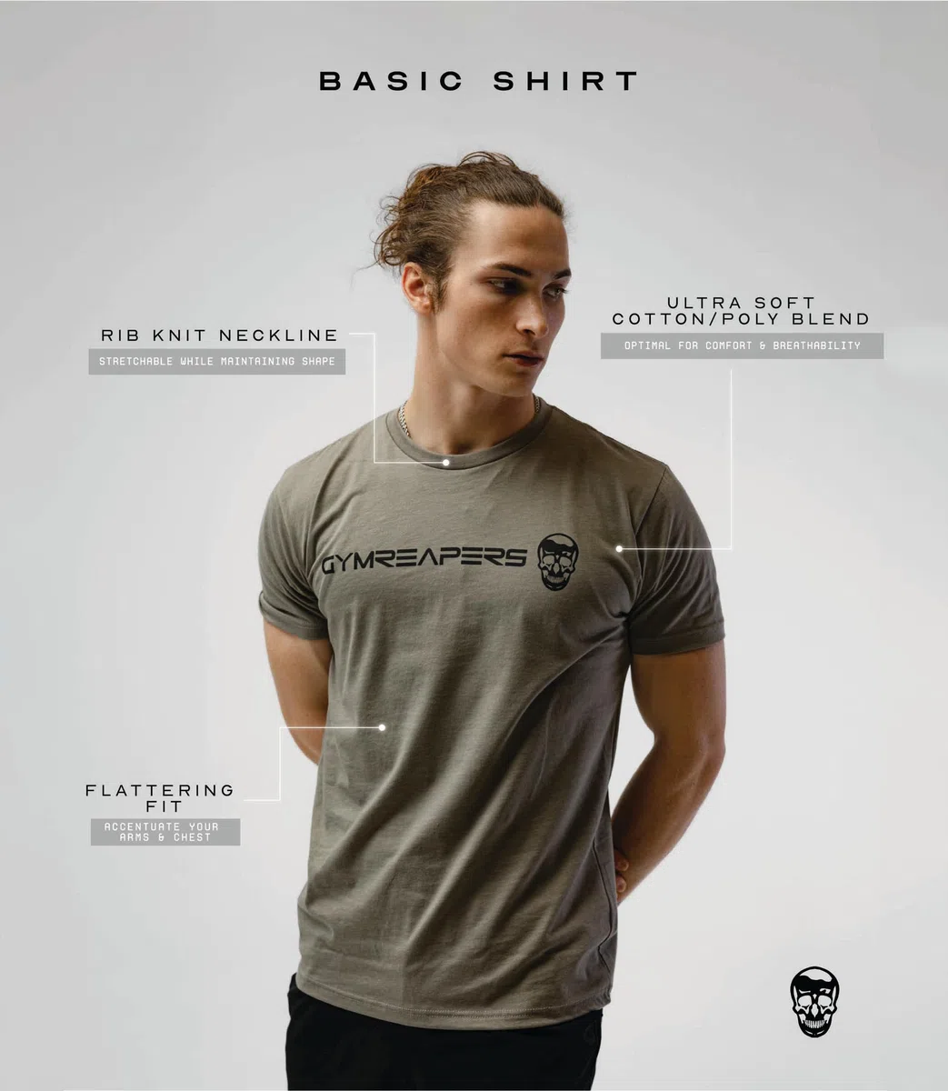 Gymreapers Camiseta de manga corta que absorbe la humedad para hombre, camisas de entrenamiento de cuello redondo, camiseta casual de algodón para el gimnasio