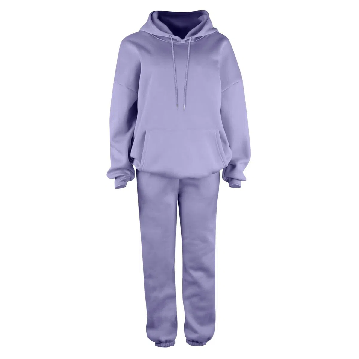 Generisch Conjunto de ropa deportiva para mujer Otoño Plus terciopelo monocolor, ropa de viaje, manga larga, informal, bolsillo, jogging con capucha, juego de 2 piezas