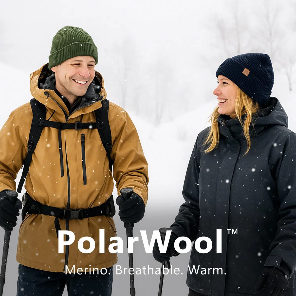 TOP-EX Gorro de lana merino 100 % con puños, punto de una sola capa, sombreros de lana de invierno para hombres y mujeres, 55-66 cm