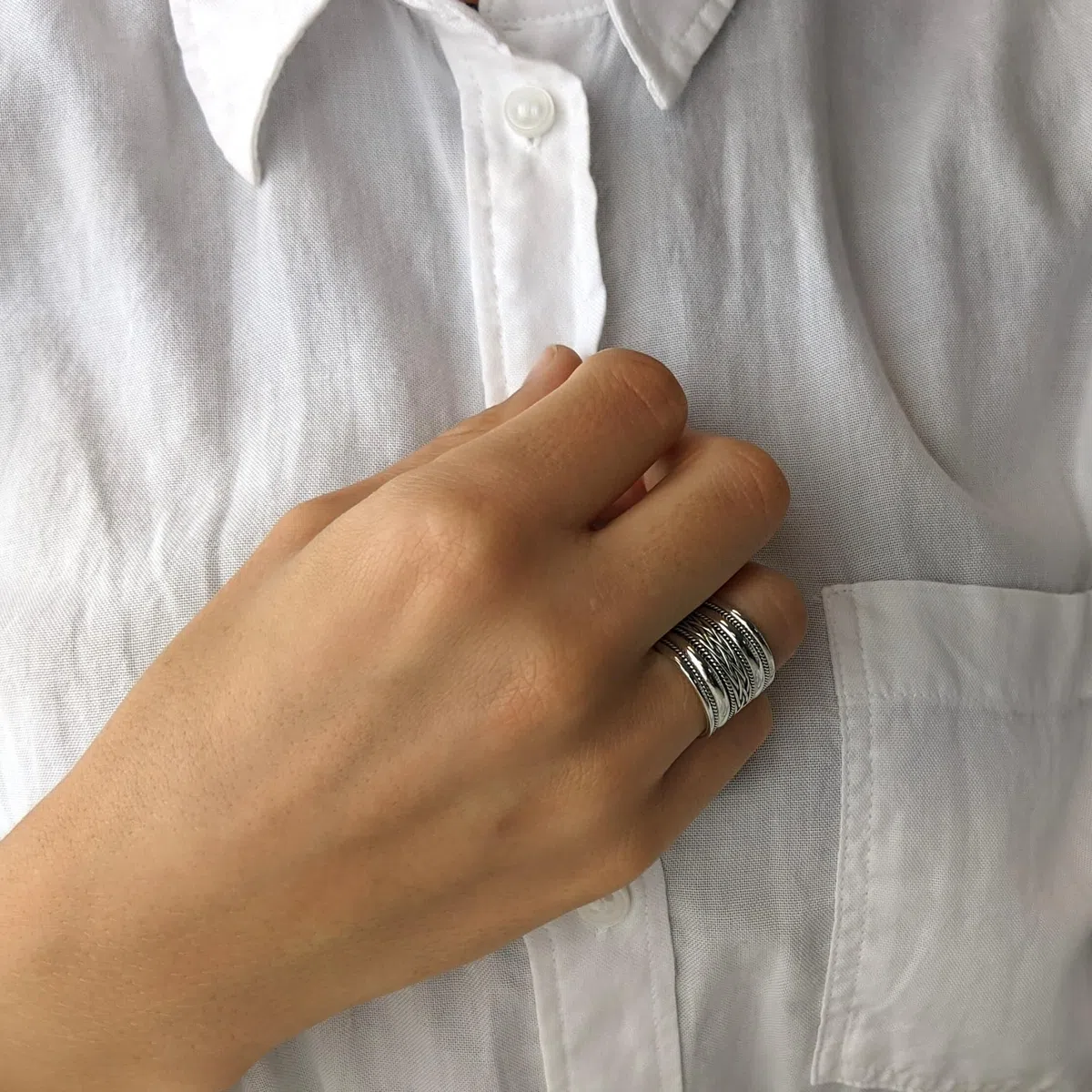 Silverly Anillos para el pulgar de plata de ley 925 para mujer | Anillo celta ancho para hombre con diseño de cuerda | Anillo de pulgar trenzado con barril | Anillos de compromiso