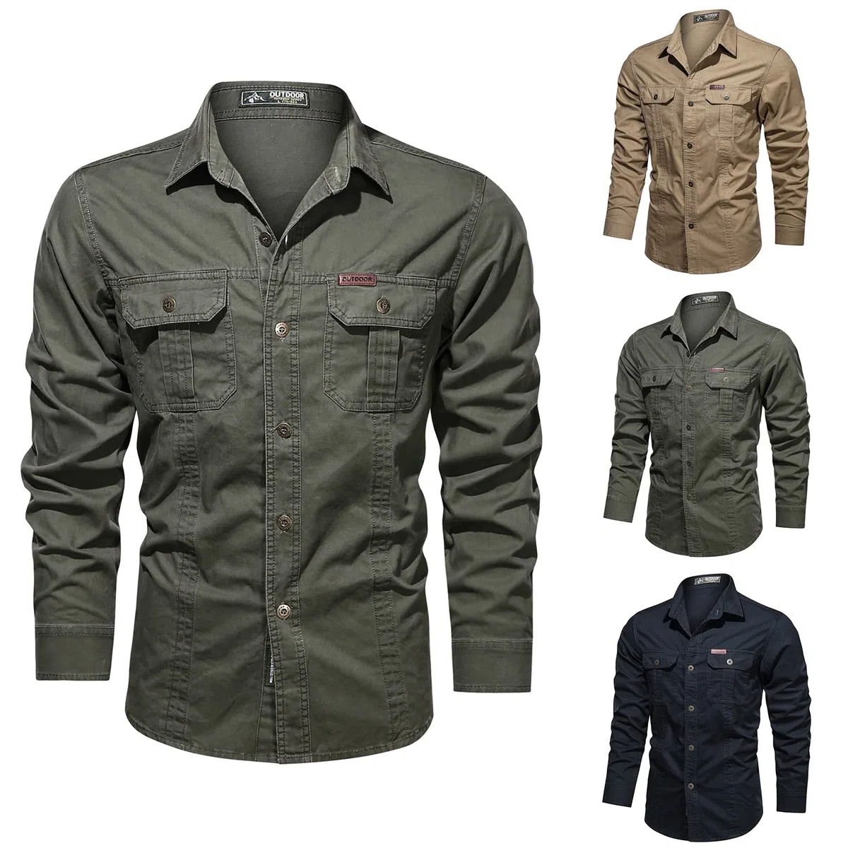 Camisas para hombre de manga larga, camisa de trabajo táctica, camisa táctica con botones, ligera de trekking, aspecto militar, camisa de trabajo, camiseta de trabajo, camiseta de manga larga,