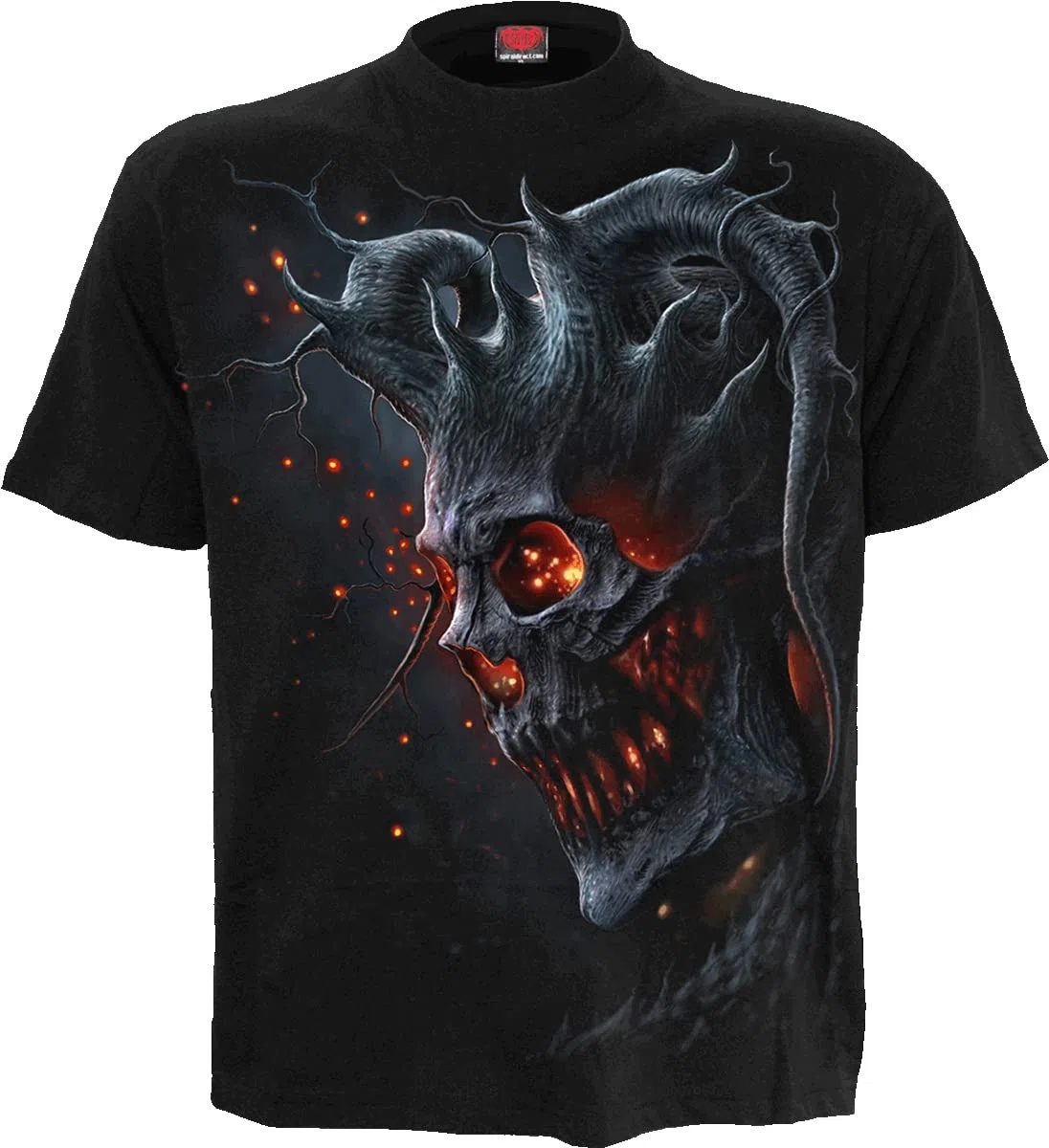 Spiral Death Embers Hombre Camiseta Negro 100% algodón Regular