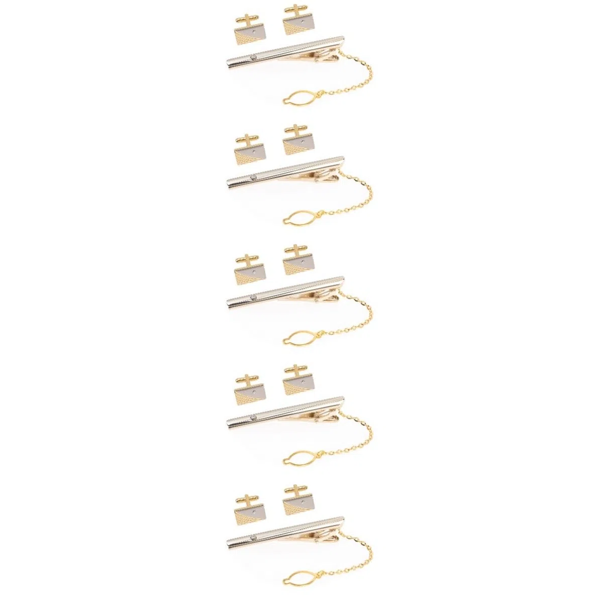PACKOVE gemelos con clip de corbata clip de corbata de oro atar barra de corbata para camisa traje pisacorbatas hombre gemelos para hombres clip de barra de corbata aleación Golden