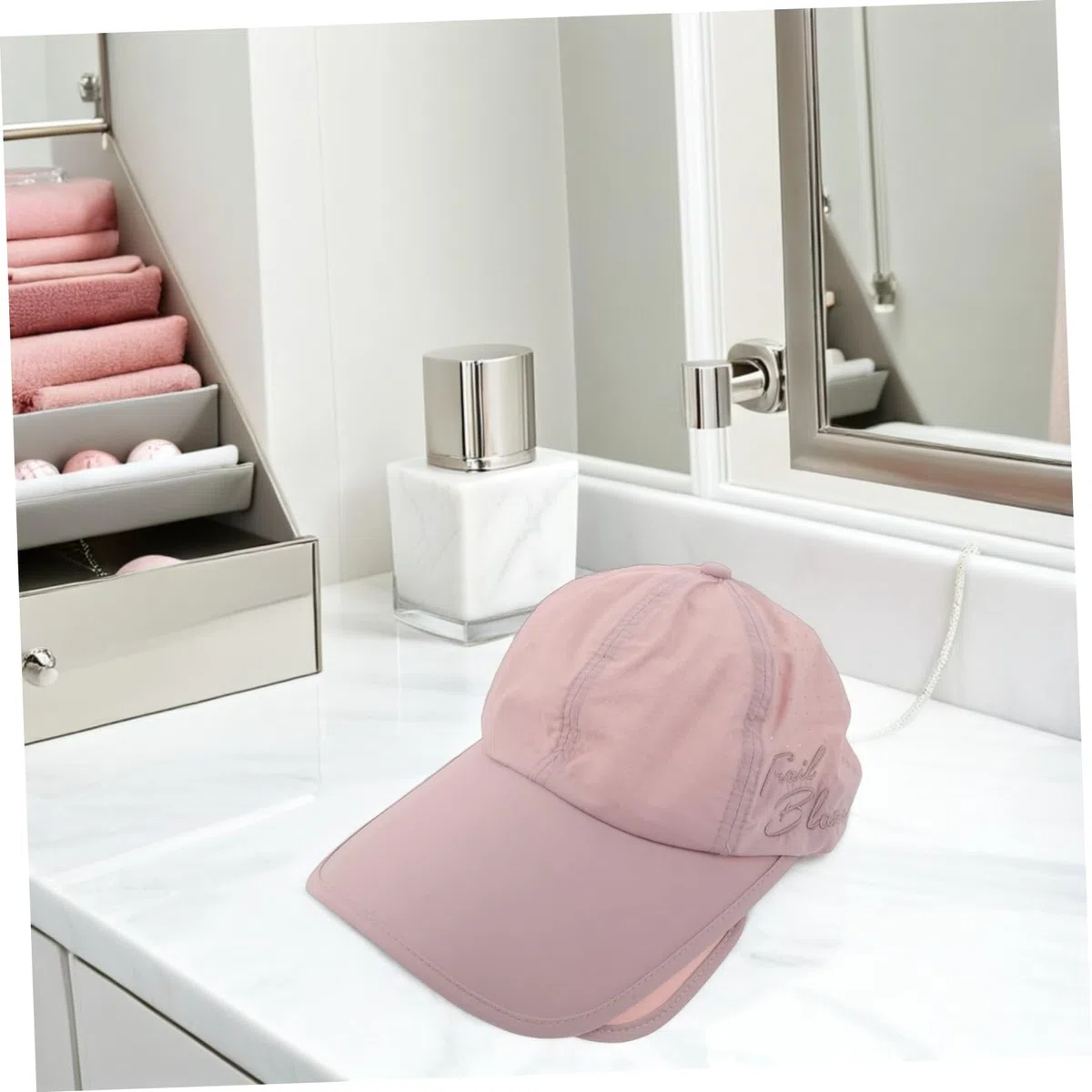 WOONEKY Sombrero de Visera Retráctil de ala Ancha Sol Gorra Deportiva Ajustable con Visera Solar para Mujeres y Hombres para Playa Golf y Correr