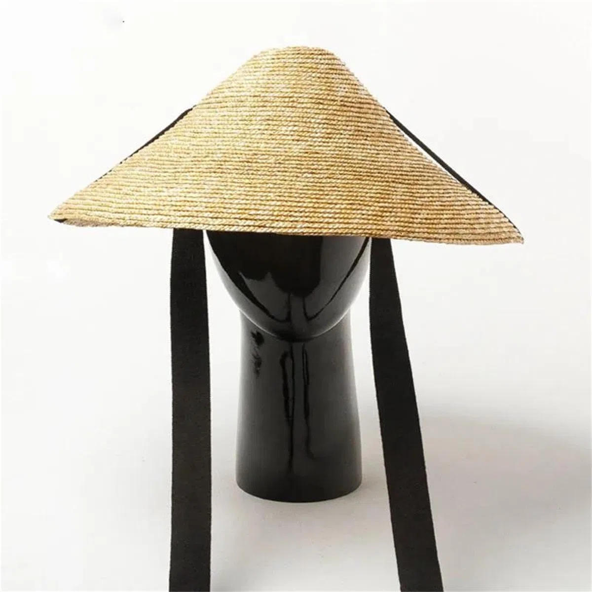 Sombrero de verano para mujer y hombre, sombrero de paja para el sol, ala grande, negro, banda cóncava, gorra de playa