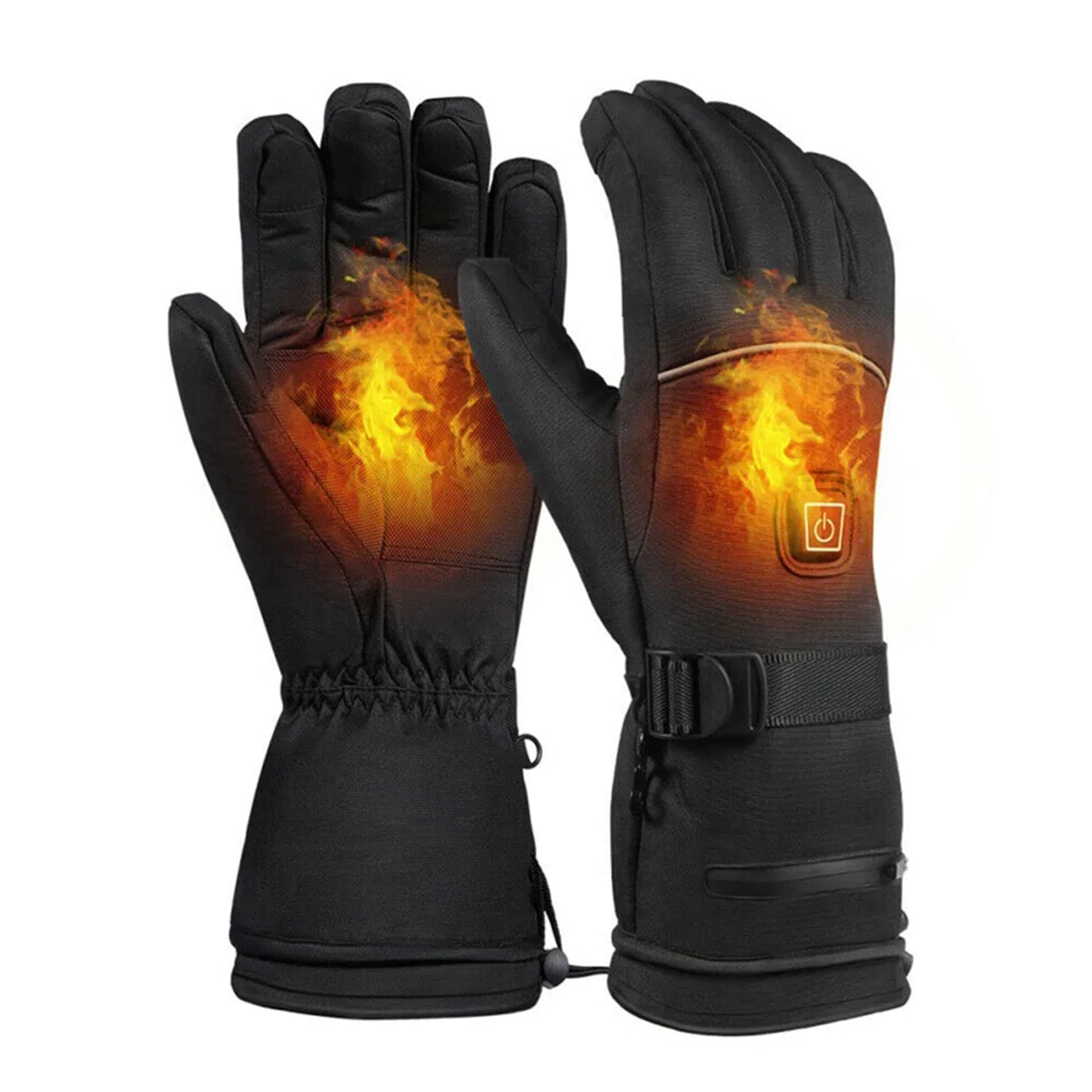 CHEWYNP Forros de Guantes con calefacción, Guantes térmicos cálidos Resistentes al Agua con Pantalla táctil, Guantes cálidos de Invierno alimentados por batería, Guantes de Trabajo para es