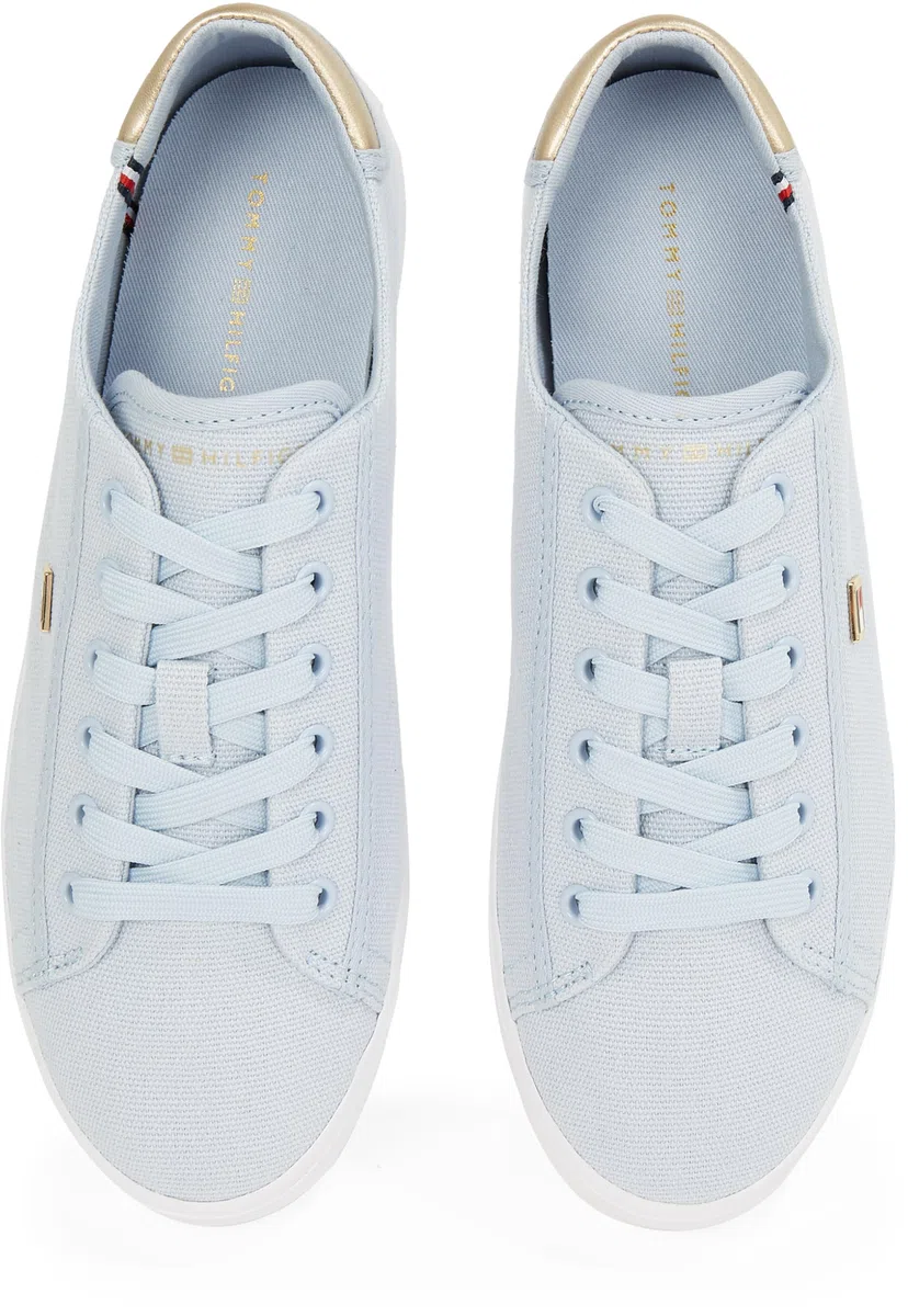 Tommy Hilfiger Sneaker con Suela Vulcanizada Mujer Canvas Lace Up Elegante