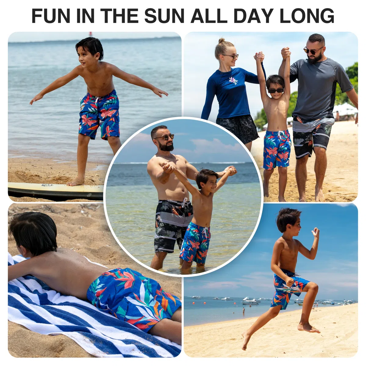 Kanu Surf Boys' Yolo Quick Dry UPF 50+ Beach Swim Trunk, Seaweeds Royal, 8
