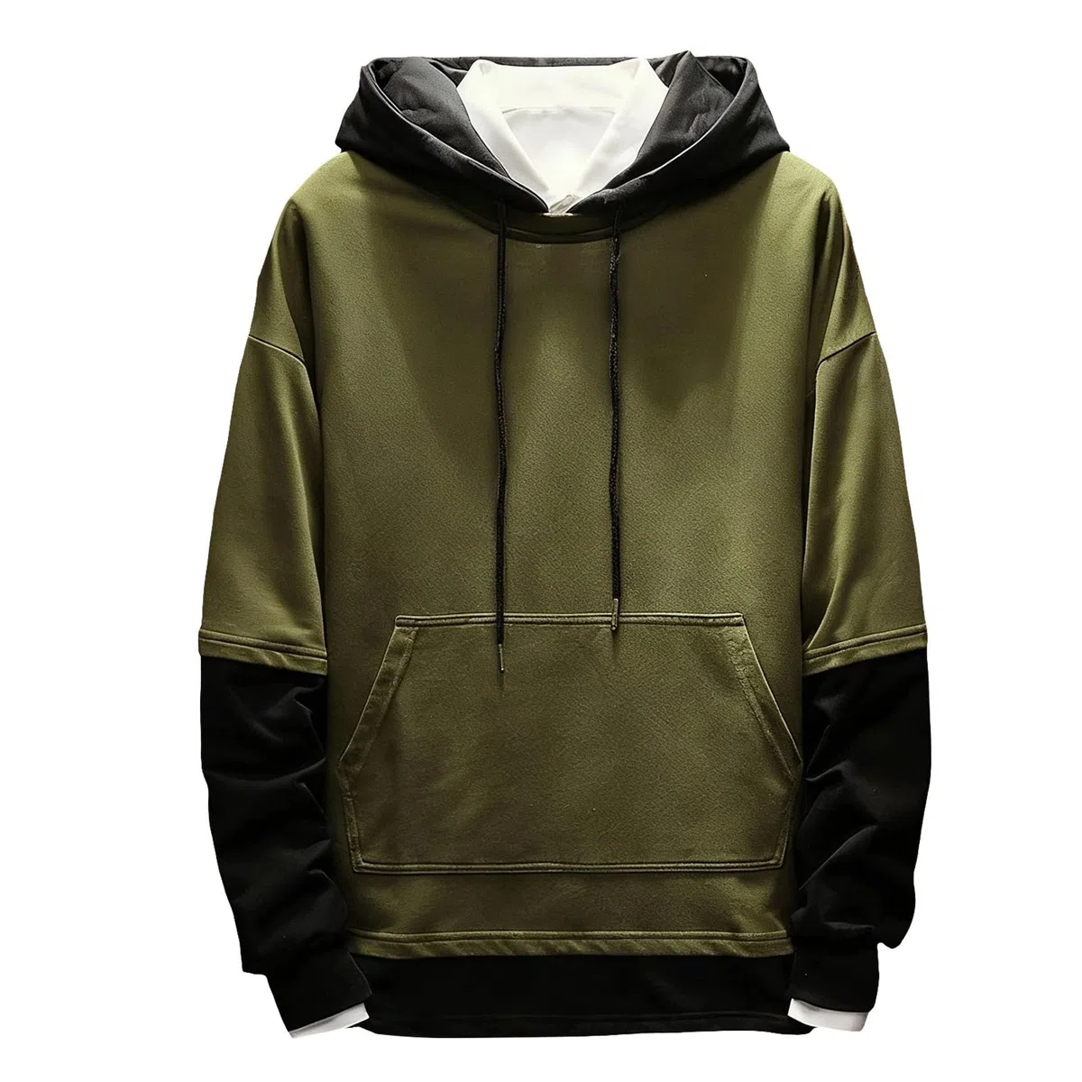 Sudaderas con Capucha Corta Sudadera Oversize Estilo Patchwork para Hombre, Nueva Otoño Juveniles (Blackish Green, XXXXXL) Mujer Tallas Grandes Hombre Disfraz Vigilante De La Playa