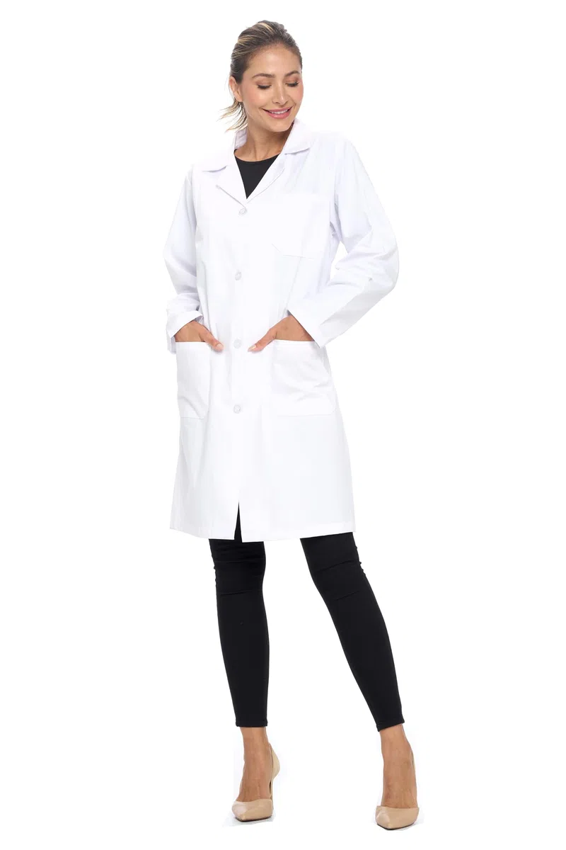 Natural Uniforms Unisex 40 inch Lab Coat, White (XXSmall)