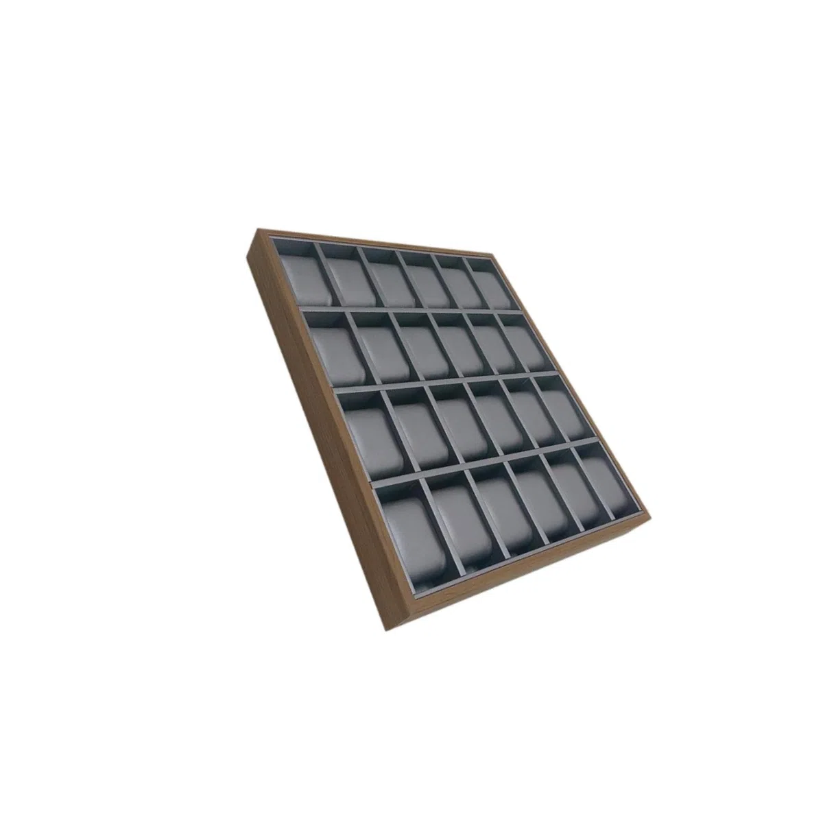 Elegante soporte para almacenamiento de relojes con 24 ranuras y organizador de joyas que incluye forro de terciopelo para mantener los accesorios