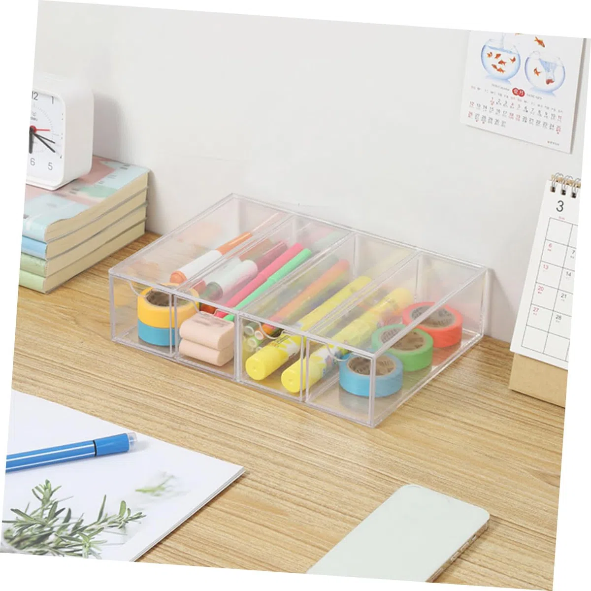 Estuche para Gafas de Sol y Graduadas de Acrílico Transparente Caja de Almacenamiento Multicapa 4 Cajones Set de 2 Unidades Organizador Compacto para Hogar y Ópticas