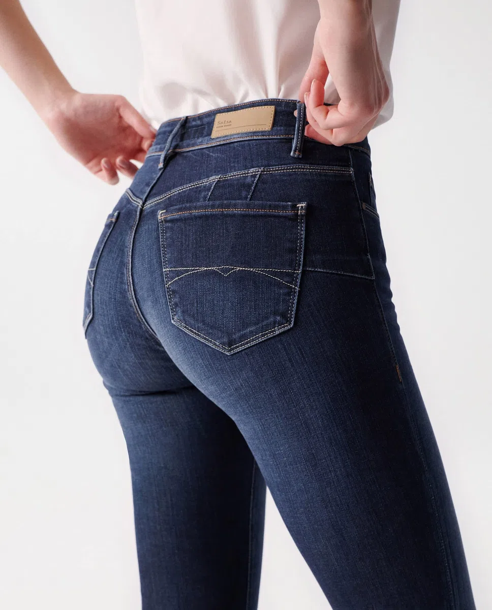 Salsa Push Up Destiny - Pantalones Vaqueros Ajustados con Lavado Oscuro, Blau, W25