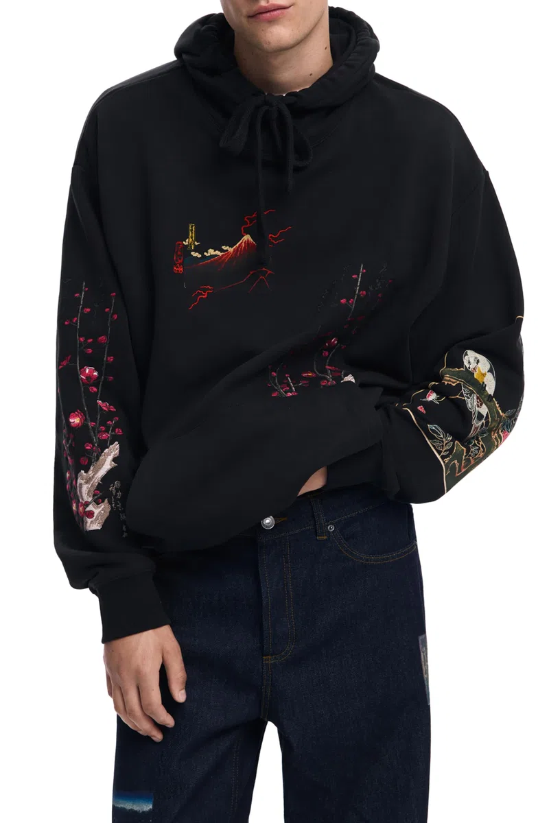 Desigual Sweat_Postcards Sweatshirt Hombre (Pack de 1)