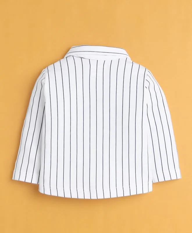 BUMZEE Conjunto formal de algodón para niños, ajuste regular, mangas completas, cuello y cuello