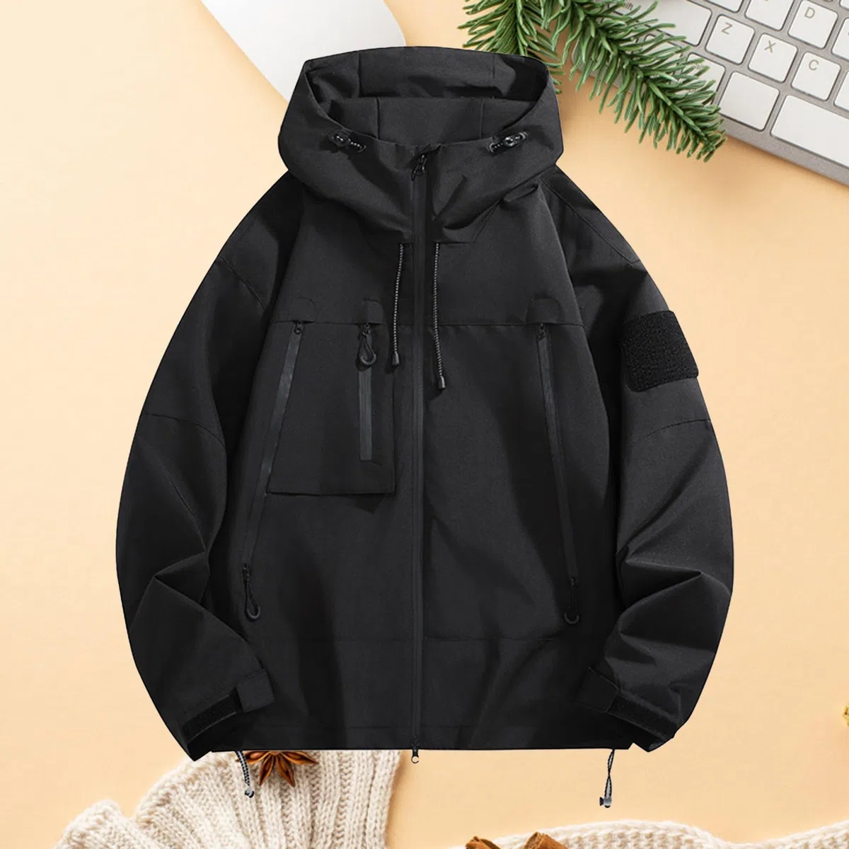 Chaqueta unisex para exteriores, chaqueta de entretiempo ligera, chaqueta de verano, impermeable, cortavientos, transpirable, cortavientos, con capucha, chaqueta con capucha para senderismo, camping