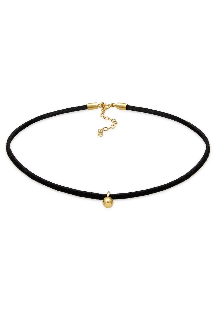 Elli Collares Choker Velour Kugel Geo Basic 925 Sterling Silber