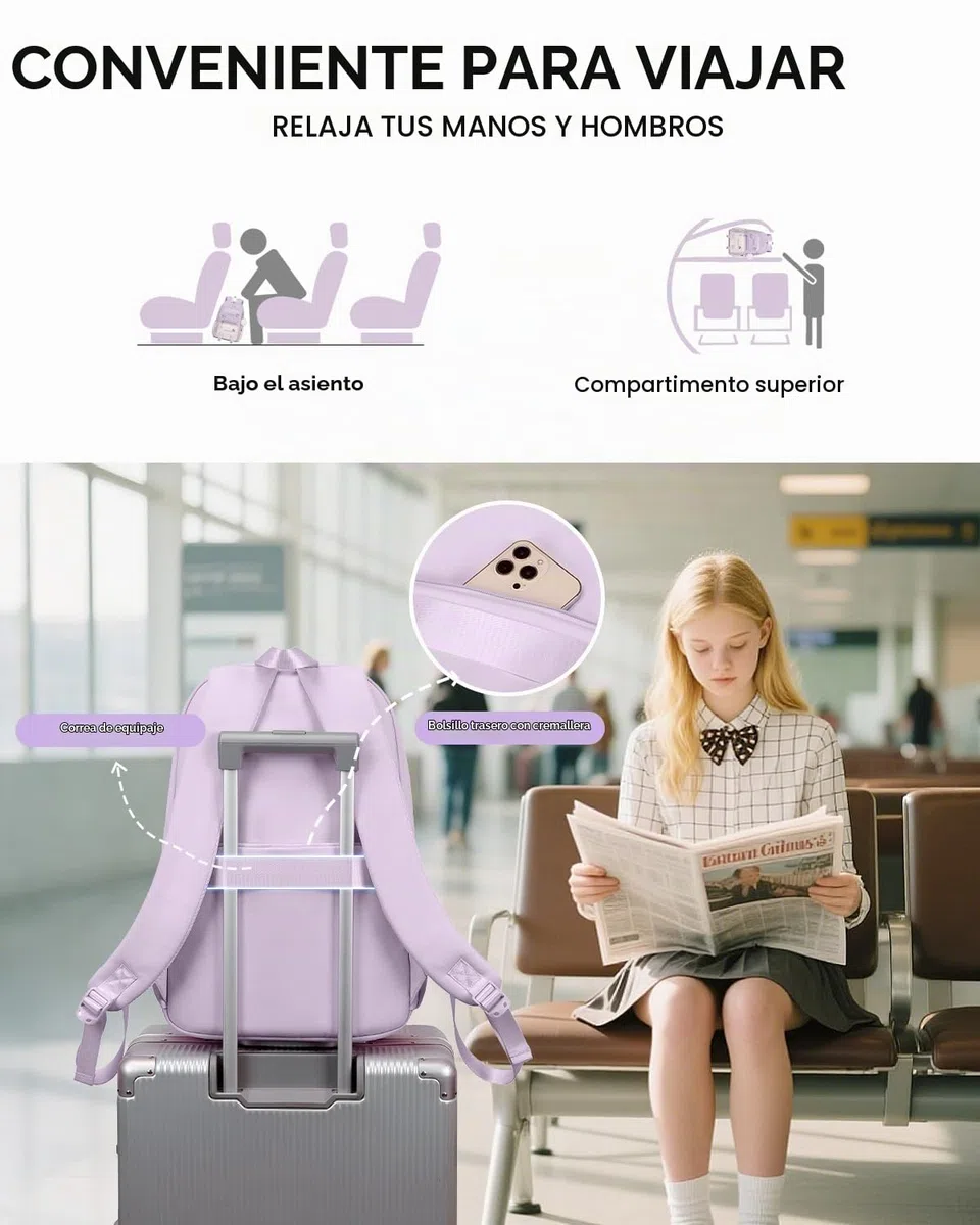 Tanou Mochilas Escolares Niña, Juego de Mochila Colegio Adolescente Chica