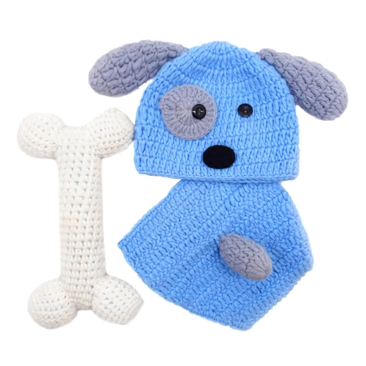 Gatuida Conjunto Ropa Tejida Mano Para Fotografía De Bebés De Accesorios De Modelado De Sombrero Pantalones Cortos Azul