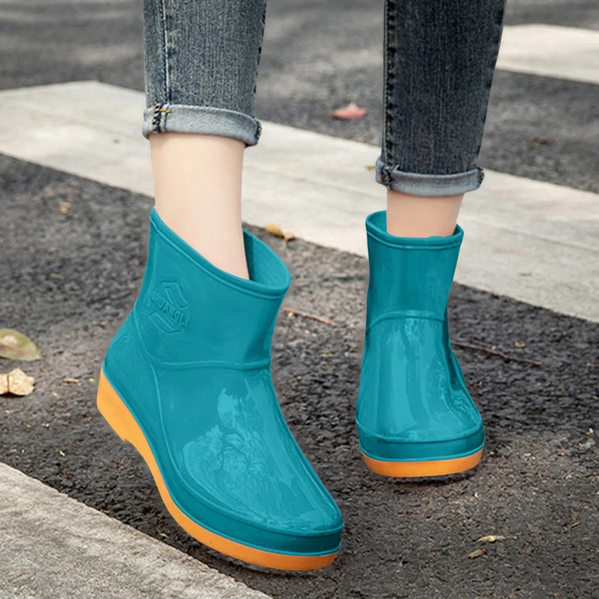 Botas de goma cortas para mujer, botas de lluvia antideslizantes, botas de jardín, impermeables, botines de goma, botas de goma, botas de lluvia, botas de lluvia para exteriores, botas de lluvia