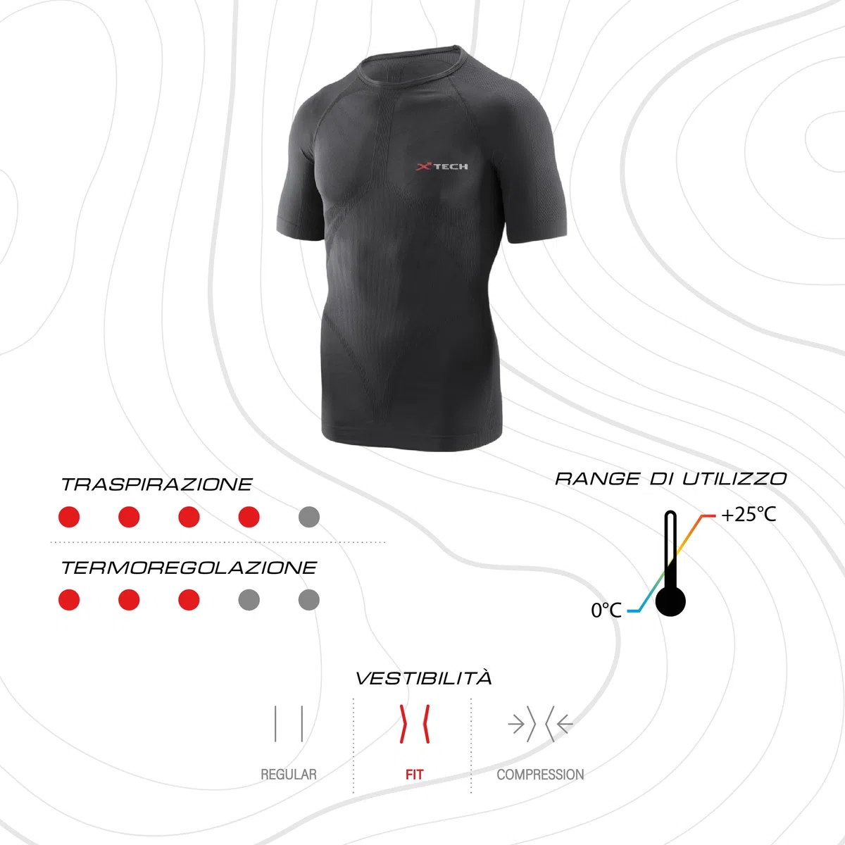 Camiseta Energy de manga corta, camiseta técnica 4 estaciones, súper transpirable con iones de plata, ideal para deporte y exterior
