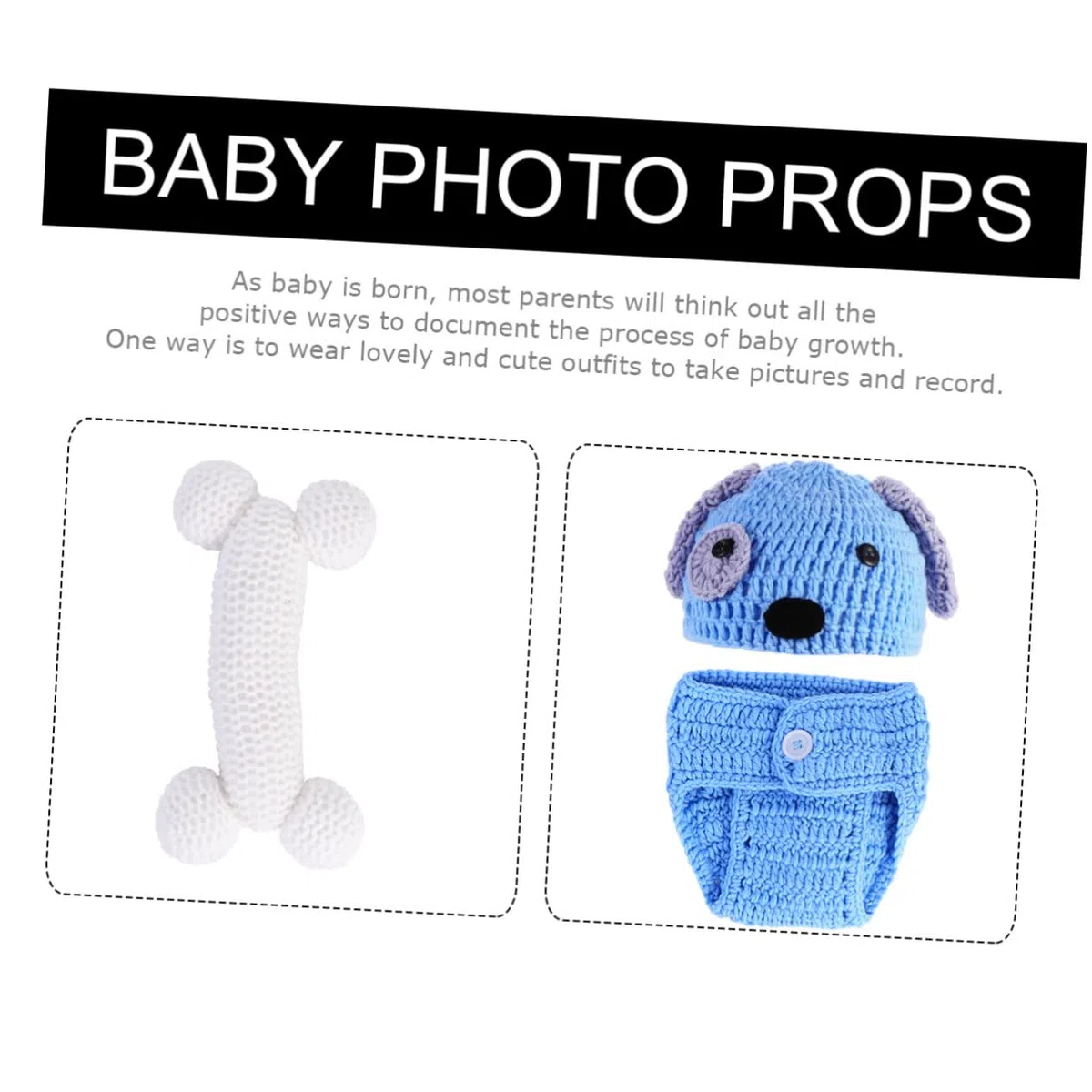 POPETPOP Ropa Tejida Mano Para Fotografía De Recién Nacidos Con Sombrero Pantalones Cortos Y Accesorio De Diseño De Perrito Para Sesiones Fotográficas De Días