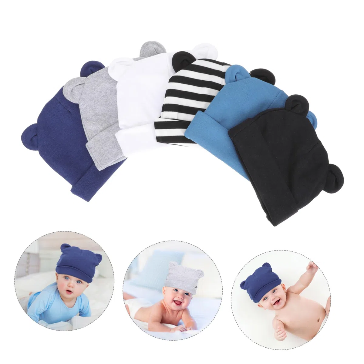VALICLUD Gorro Fetal Infantil Gorros Navideños Sombreros Navideños Gorros De Recién Nacido con Orejas Bebe 0-6 Meses Sombrero Turbante Sombreros Recién Nacidos