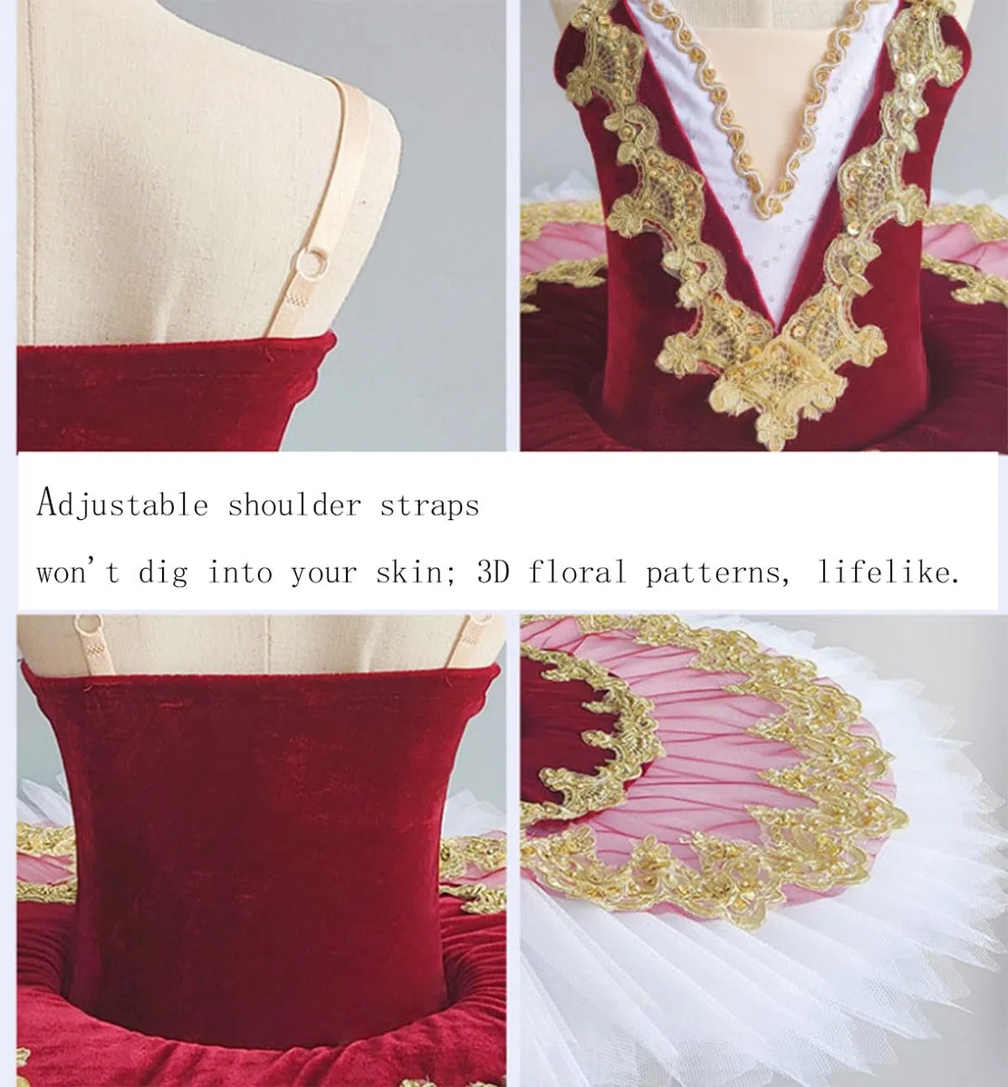 EFLALYHG Tutú de Ballet Profesional para niñas, Plato de panqueques tutú de Bailarina, Vestido de Fiesta Disfraz de competición de Danza de Ballet para niños